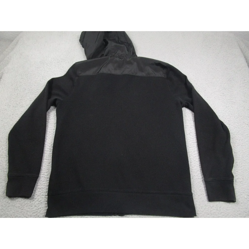 Banana Republic‎ Jacket Mens Large Black Hooded Full Zip Pockets Cotton Blend